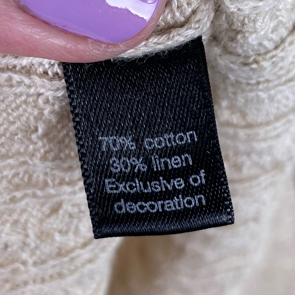 Peruvian Connection Button Front Cable Knit Sweat… - image 6